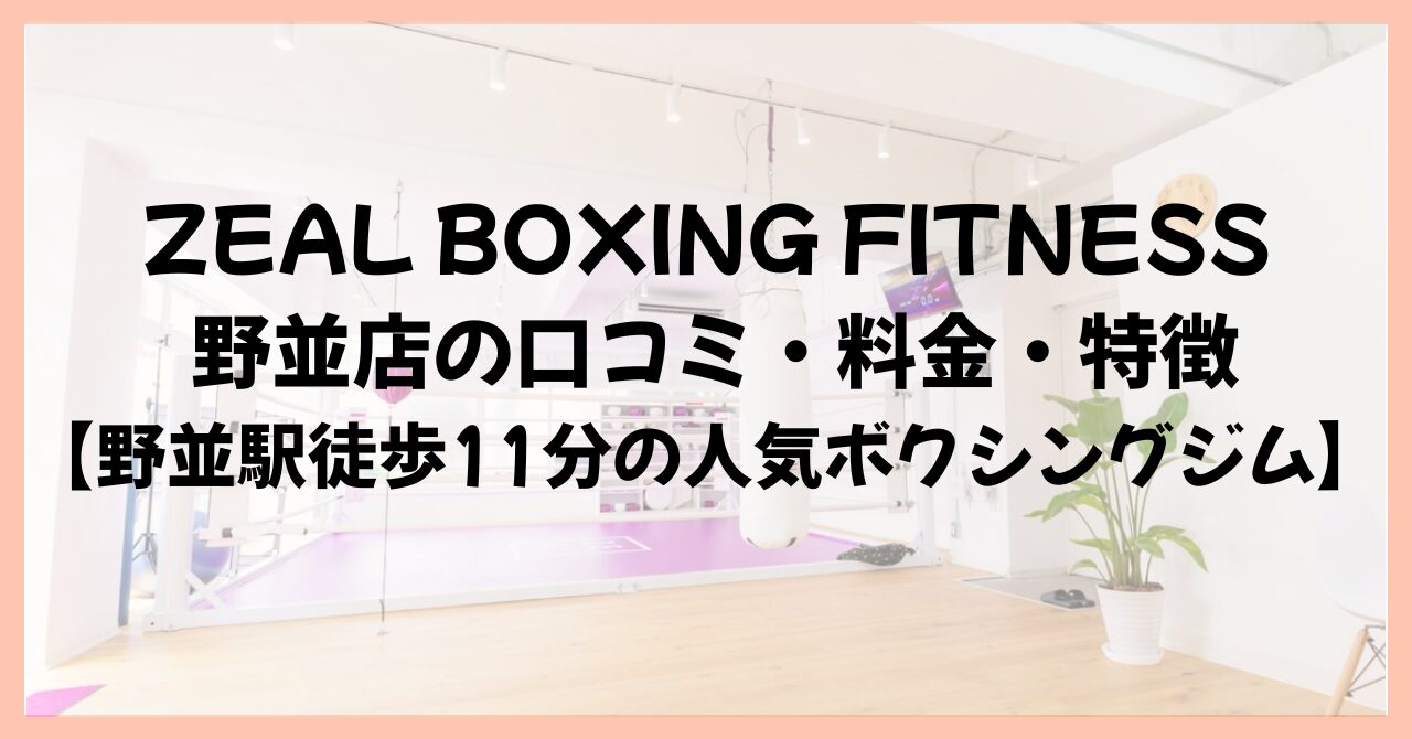 ZEAL BOXING FITNESS 野並店の口コミ・料金・特徴【野並駅徒歩11分の人気ボクシングジム】