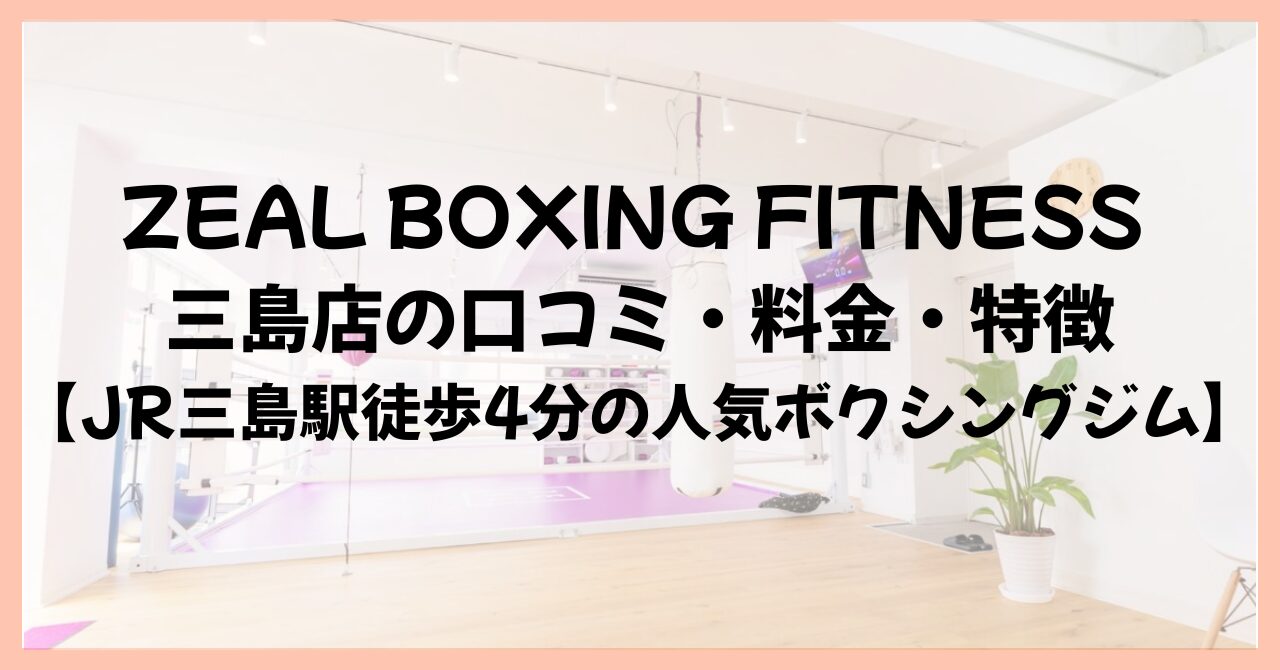 ZEAL BOXING FITNESS 三島店の口コミ・料金・特徴【JR三島駅徒歩4分の人気ボクシングジム】