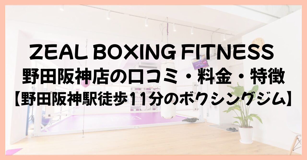 ZEAL BOXING FITNESS 野田阪神店の口コミ・料金・特徴【野田阪神駅徒歩11分のボクシングジム】