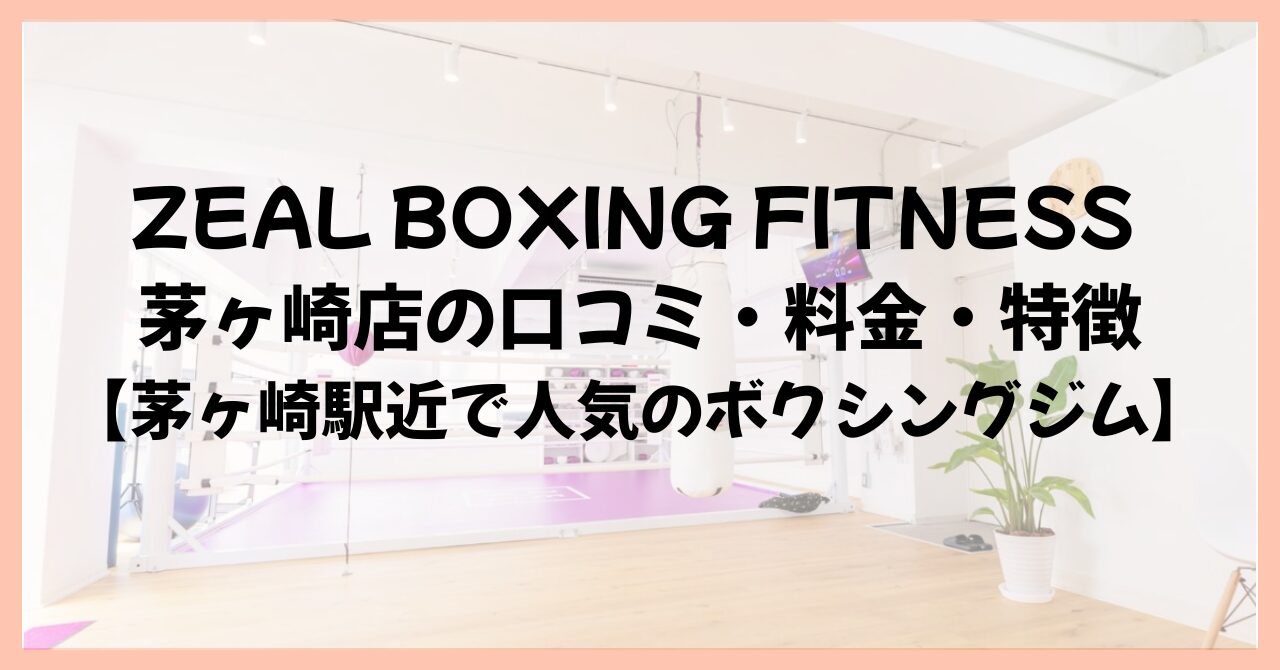 ZEAL BOXING FITNESS 茅ヶ崎店の口コミ・料金・特徴【茅ヶ崎駅近で人気のボクシングジム】