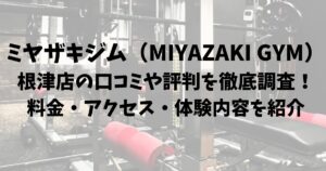 ミヤザキジム（MIYAZAKI GYM）根津店の口コミや評判を徹底調査！料金・アクセス・体験内容を紹介